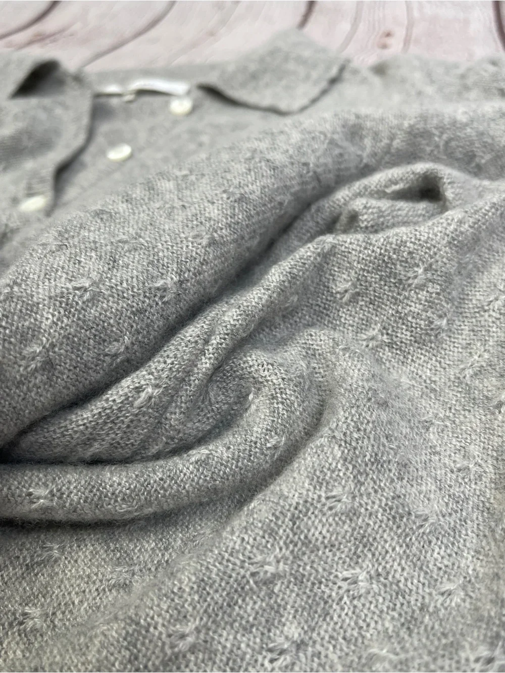 FRAME 100% cashmere soft light gray polo sweater, size L - Picture 4 of 16